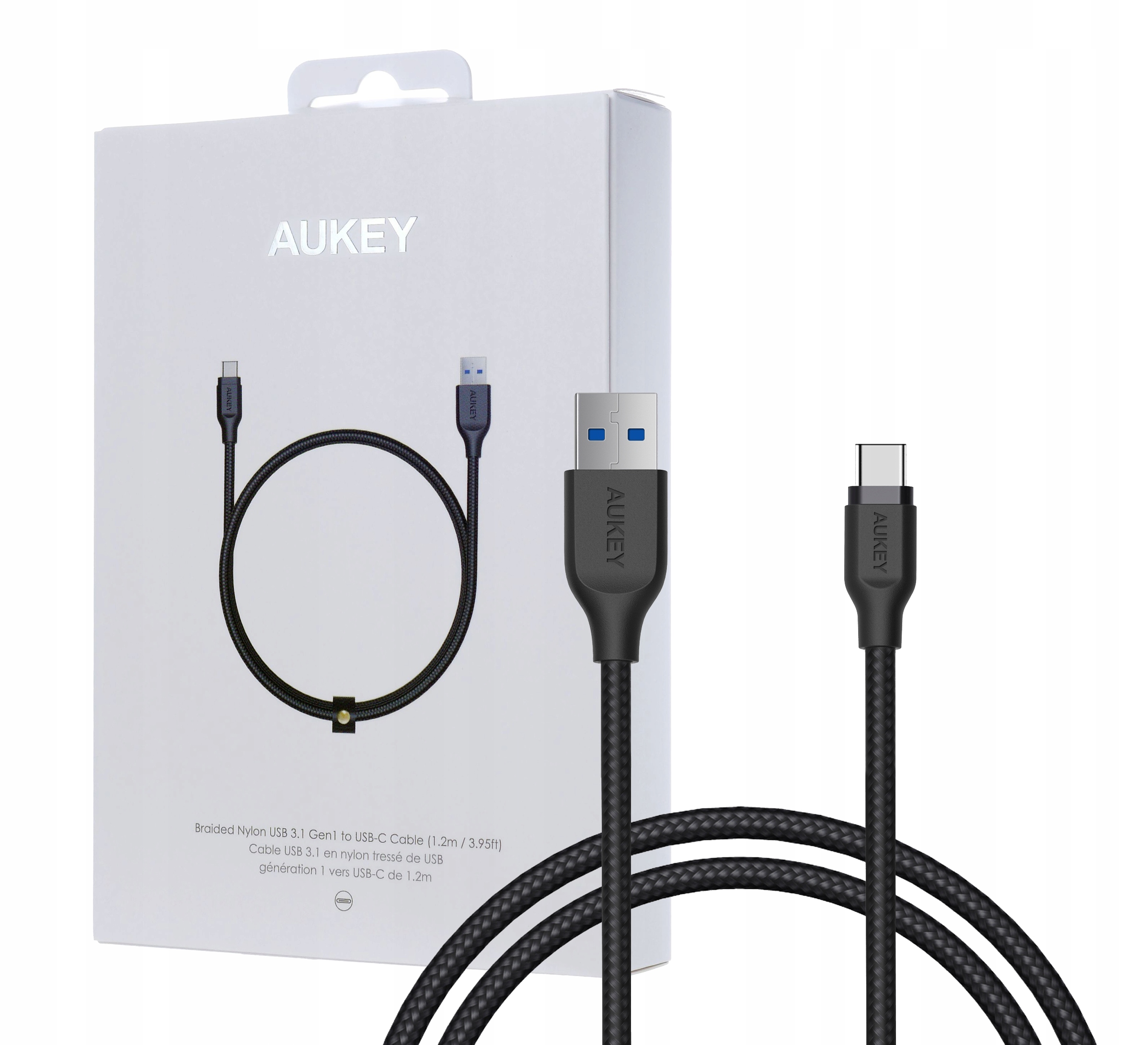 

Aukey CB-AC1 nylonowy kabel Usb 3.1 -> Usb-c Qc