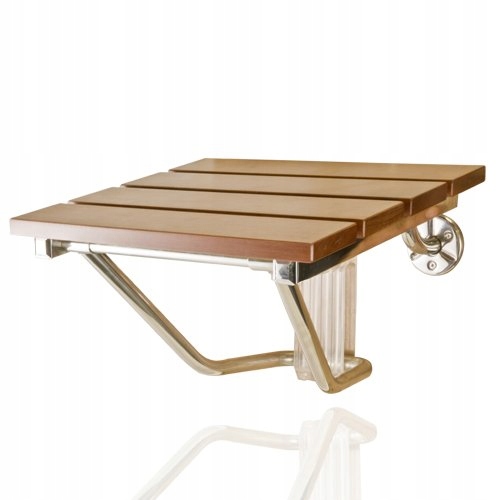 Drewniane Krzesełko Siedzisko prysznicowe ścienne, składane do 160 kg