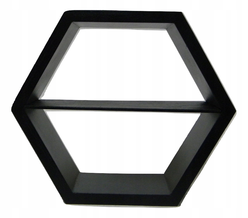 

Drewniana Półka Plaster Miodu Hexagon Czarna