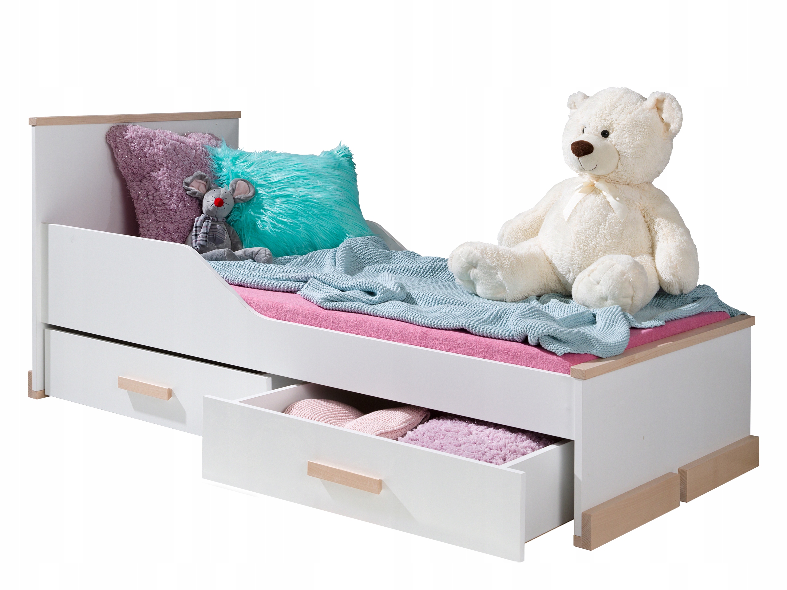 ŁÓŻKO dziecięce z 2 szufladami BLOSSOM 90x200