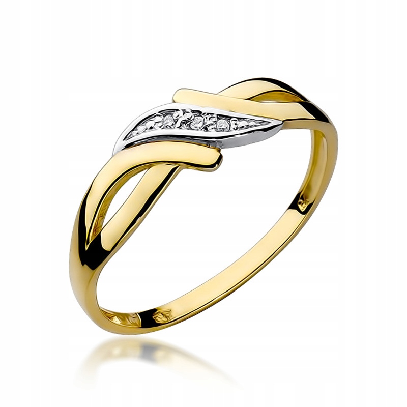 

Złoty pierścionek zaręczynowy -Brylanty- 0,02 ct