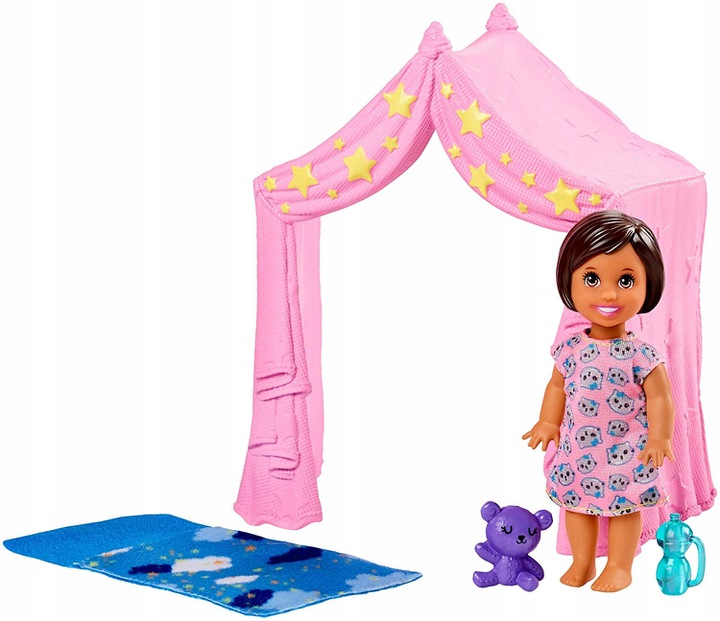 

Barbie Opiekunka Zestaw Namiot I Lalka FXG97