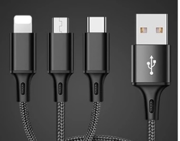 

Kabel 3w1 Usb-c Lightning microUSB 120cm Nylon
