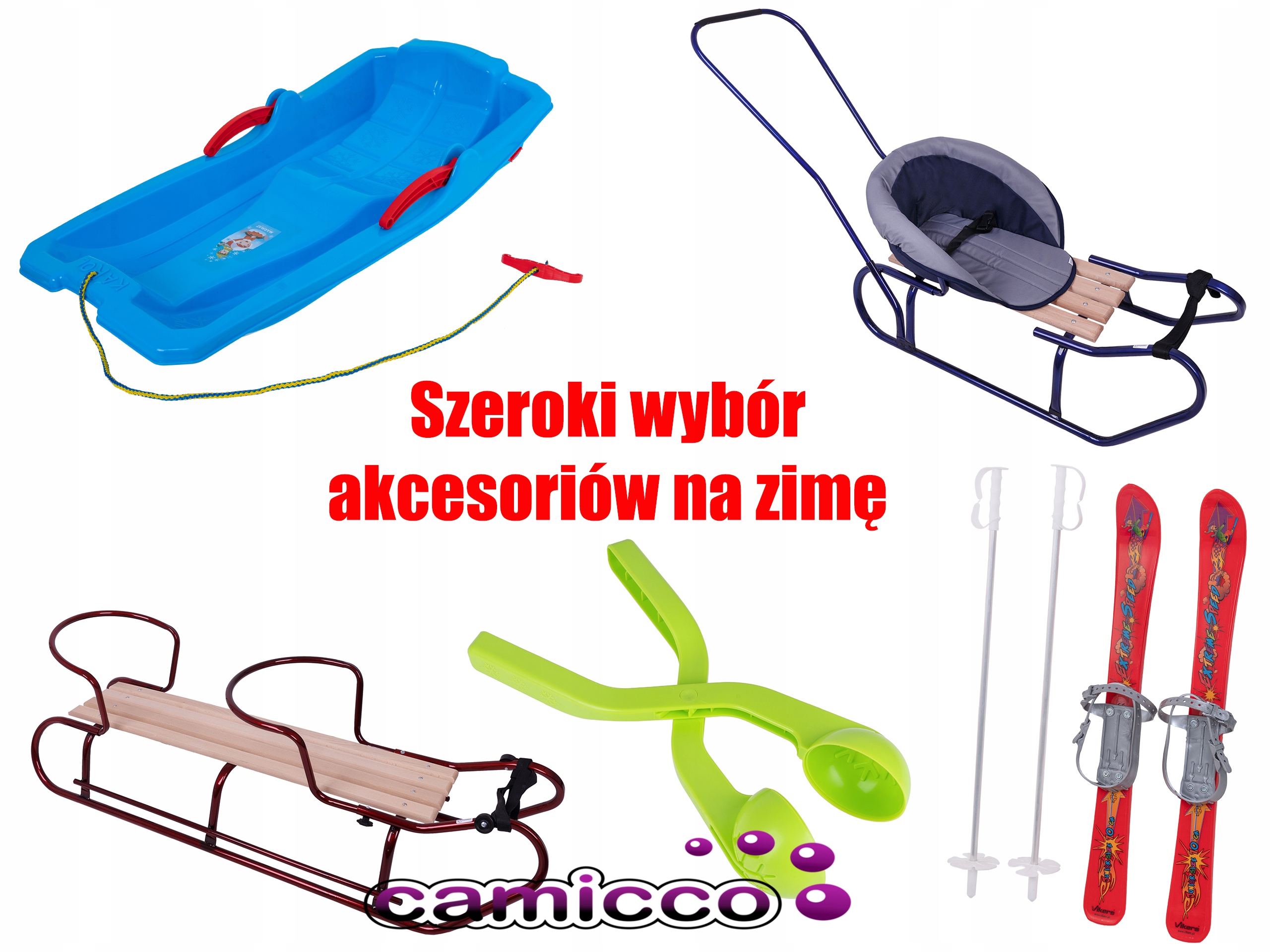 SANKI dwuosobowe z PCHACZEM + 2 śpiworki PODWÓJNE Kod producenta CAM704