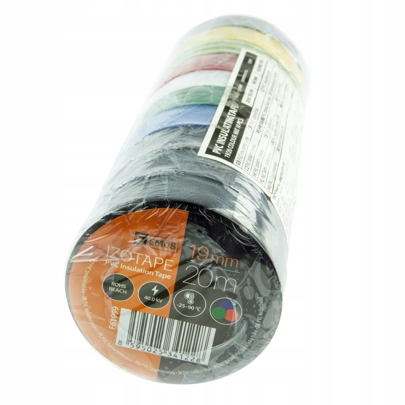 

Taśma Izolacyjna Pvc 19mm 20m 10 szt. MIX Emos