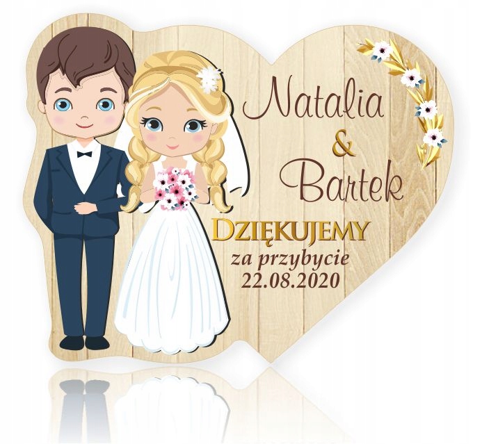 

Podziękowanie Gości Ślub Magnesy na lodówkę Wesele