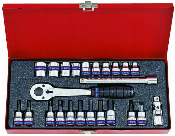 Nástavce Račňa Bity Hex 3/8 6-19 mm 12k 24ks King Tony 3024MR