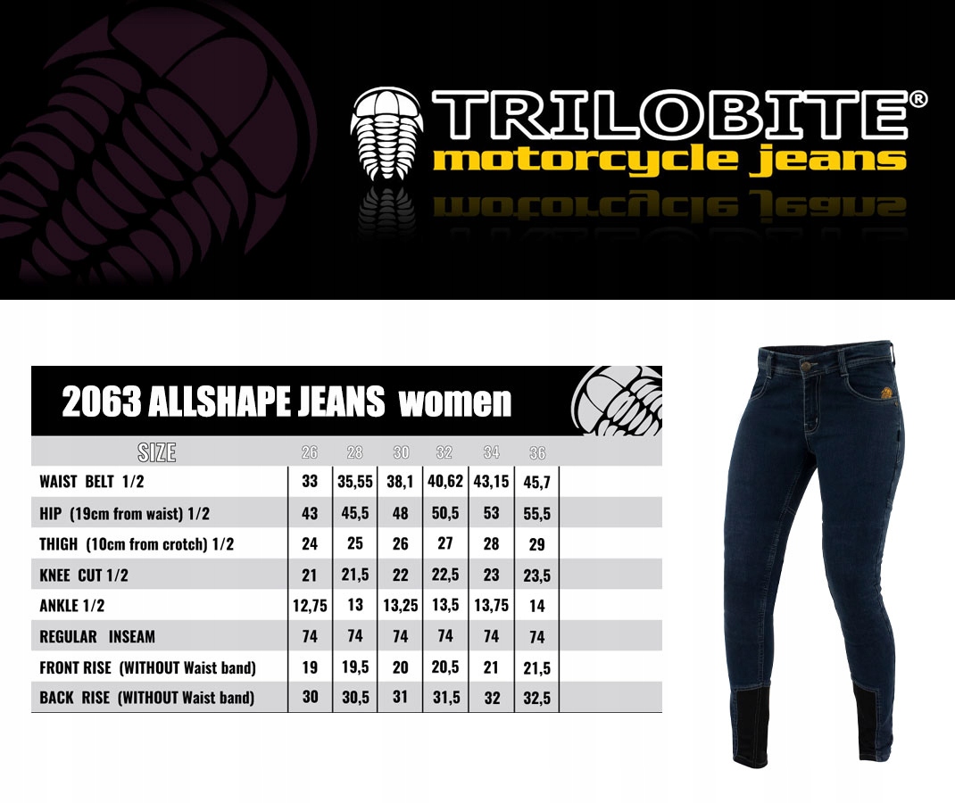 Spodnie Damskie TRILOBITE ALLSHAPE r.28 Reg FIT | SALE -30% Numer katalogowy producenta 2063/L/R