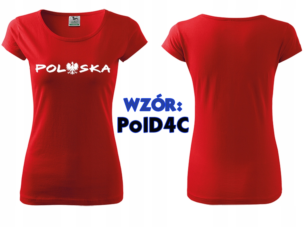 Koszulka POLSKA KIBICA damska REPREZENTACJI L Wzór dominujący bez wzoru