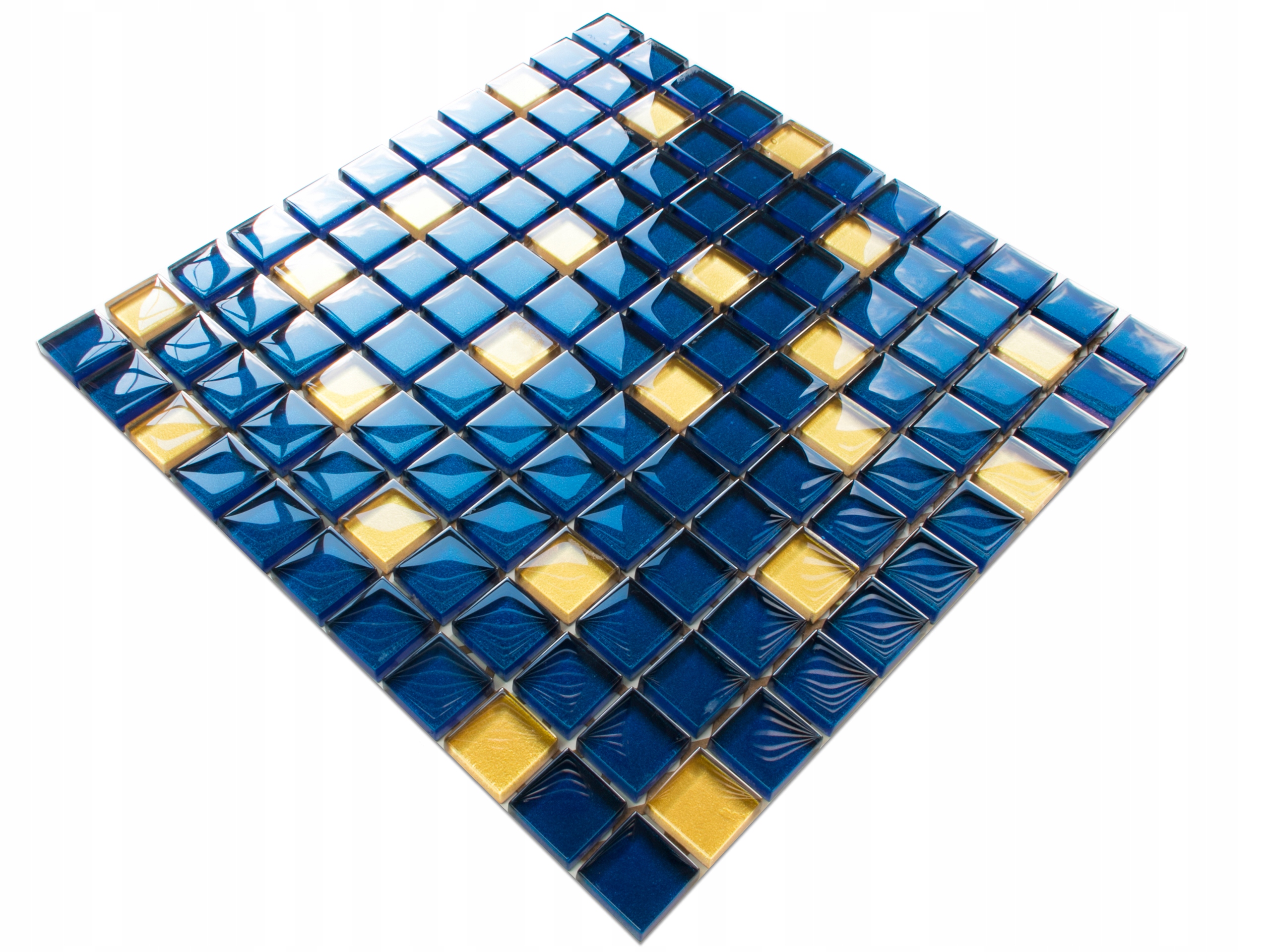 

Mozaika Szklana Kobalt Gold Niebieska Złota Blue