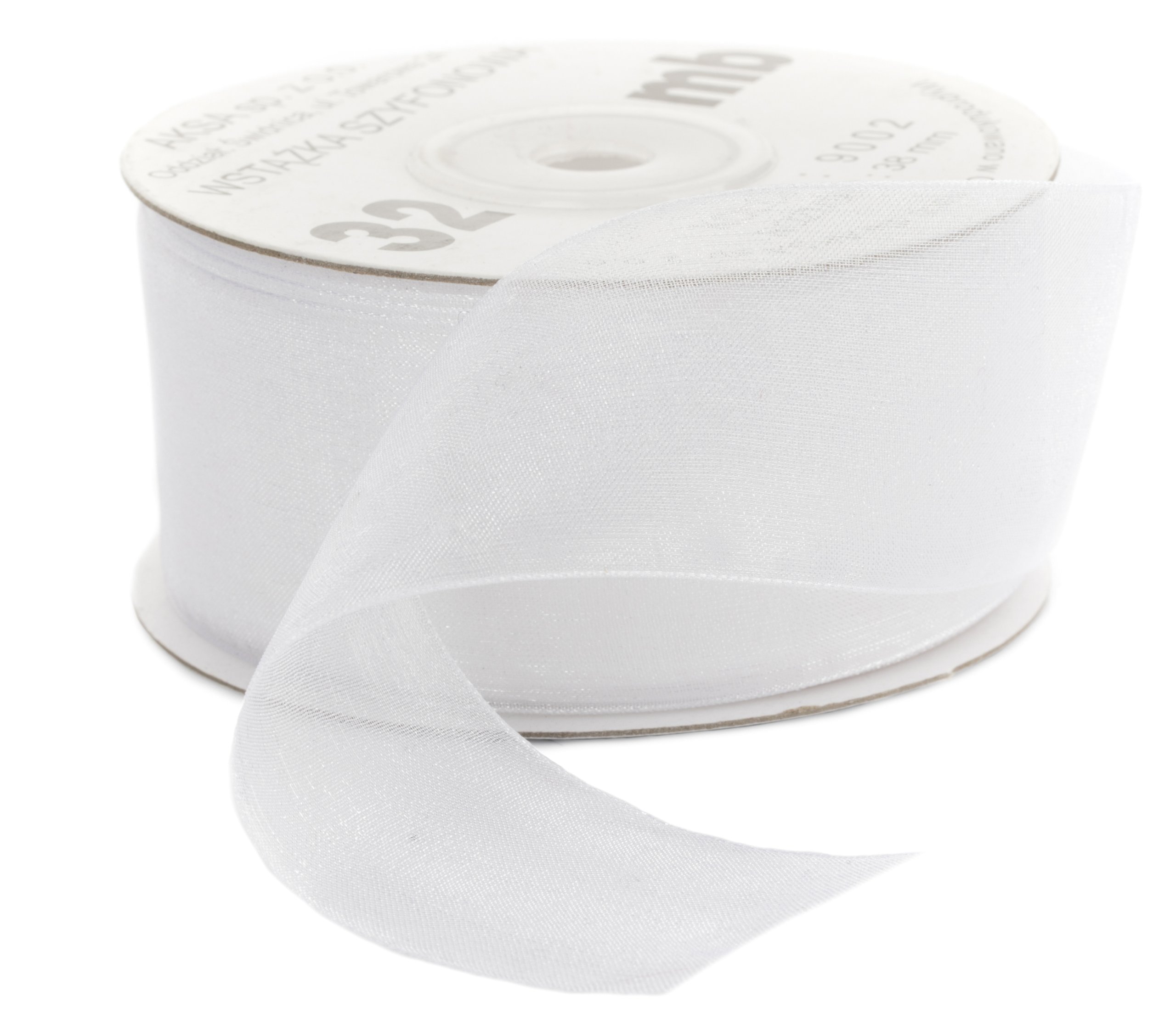 

Tasiemka Szyfonowa Biała Wstążka 25mm Organza 002