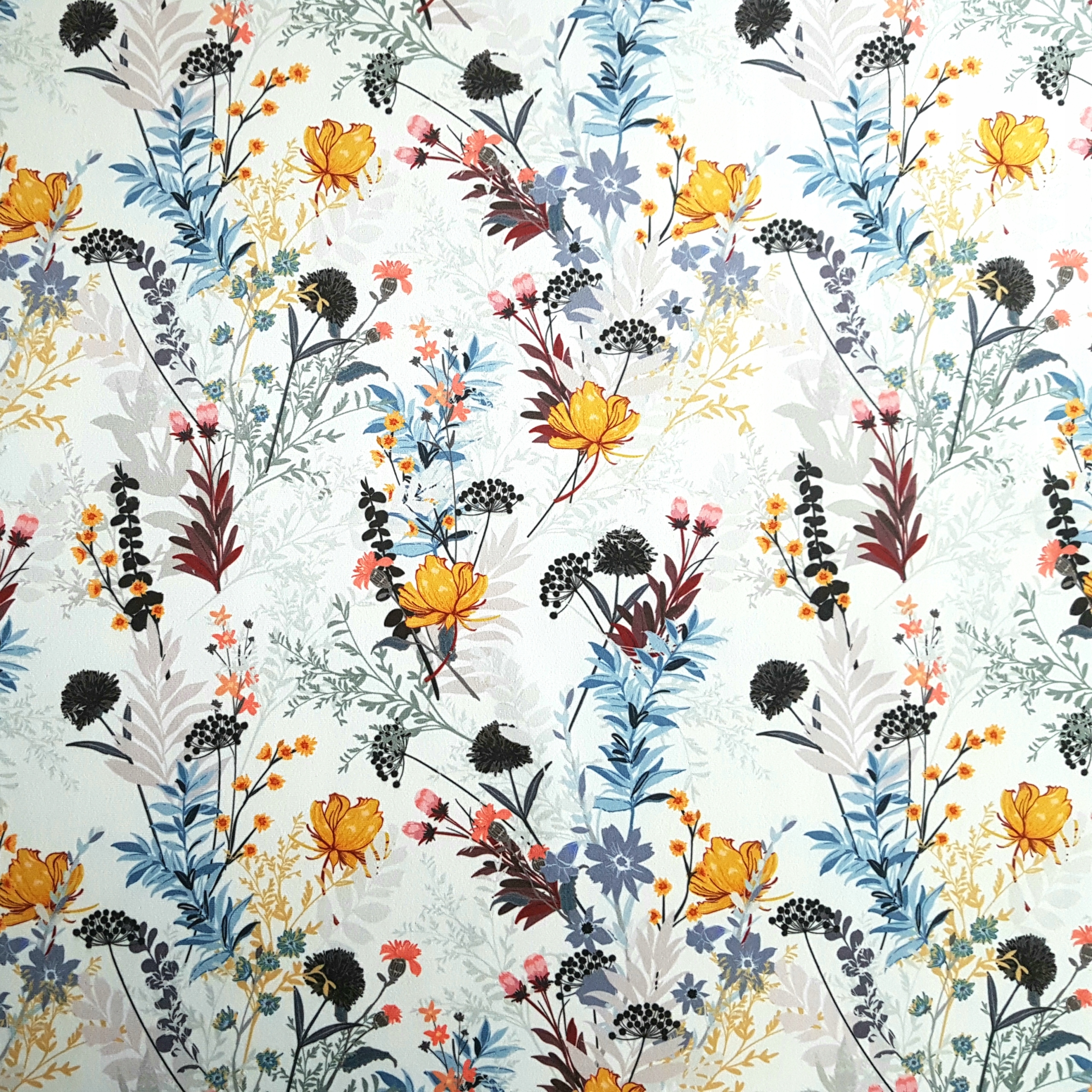 

Tkanina tapicerska welur drukowany kwiaty jesienne