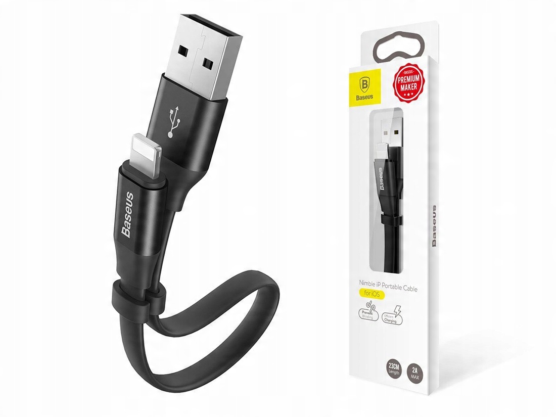 

Baseus Kabel Lightning 23CM 2A Do Iphone Xr/xs/max