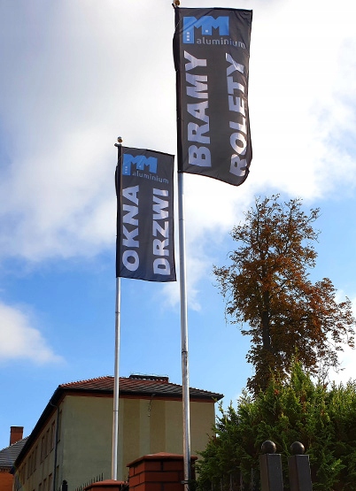 Flaga Reklamowa Z NAPINACZEM 80x200 cm Firmowa Nadruk Napis Logo + PROJEKT Waga produktu z opakowaniem jednostkowym 1 kg