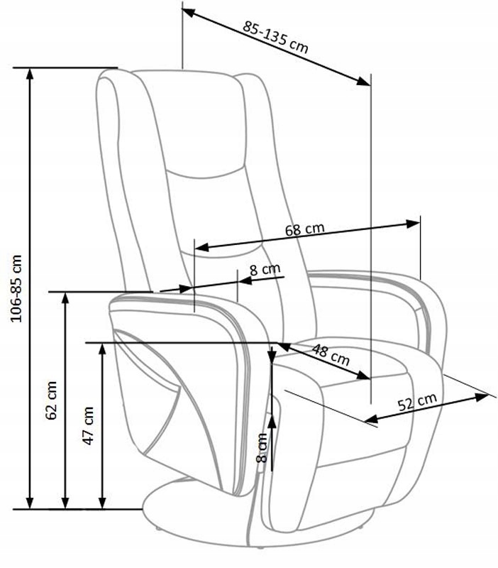 PULSAR массажное кресло поворотное Cappuccin HALMAR Folding model