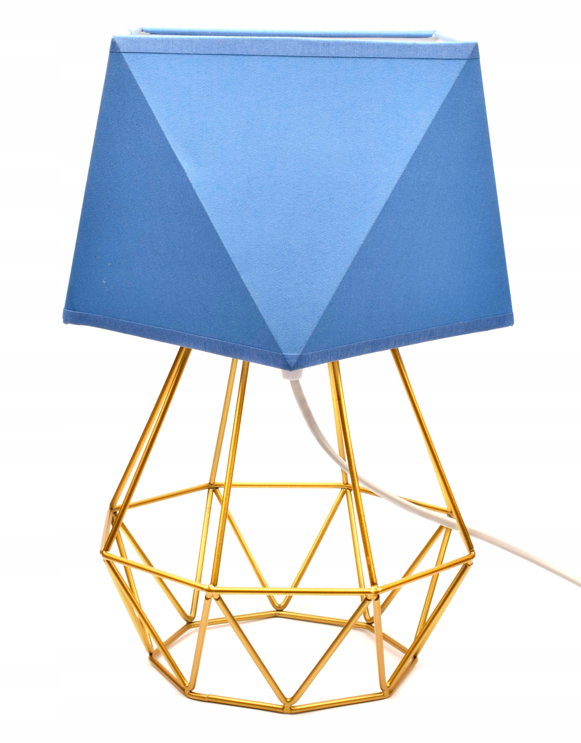 

Lampka nocna z abażurem diament Złota błękitna