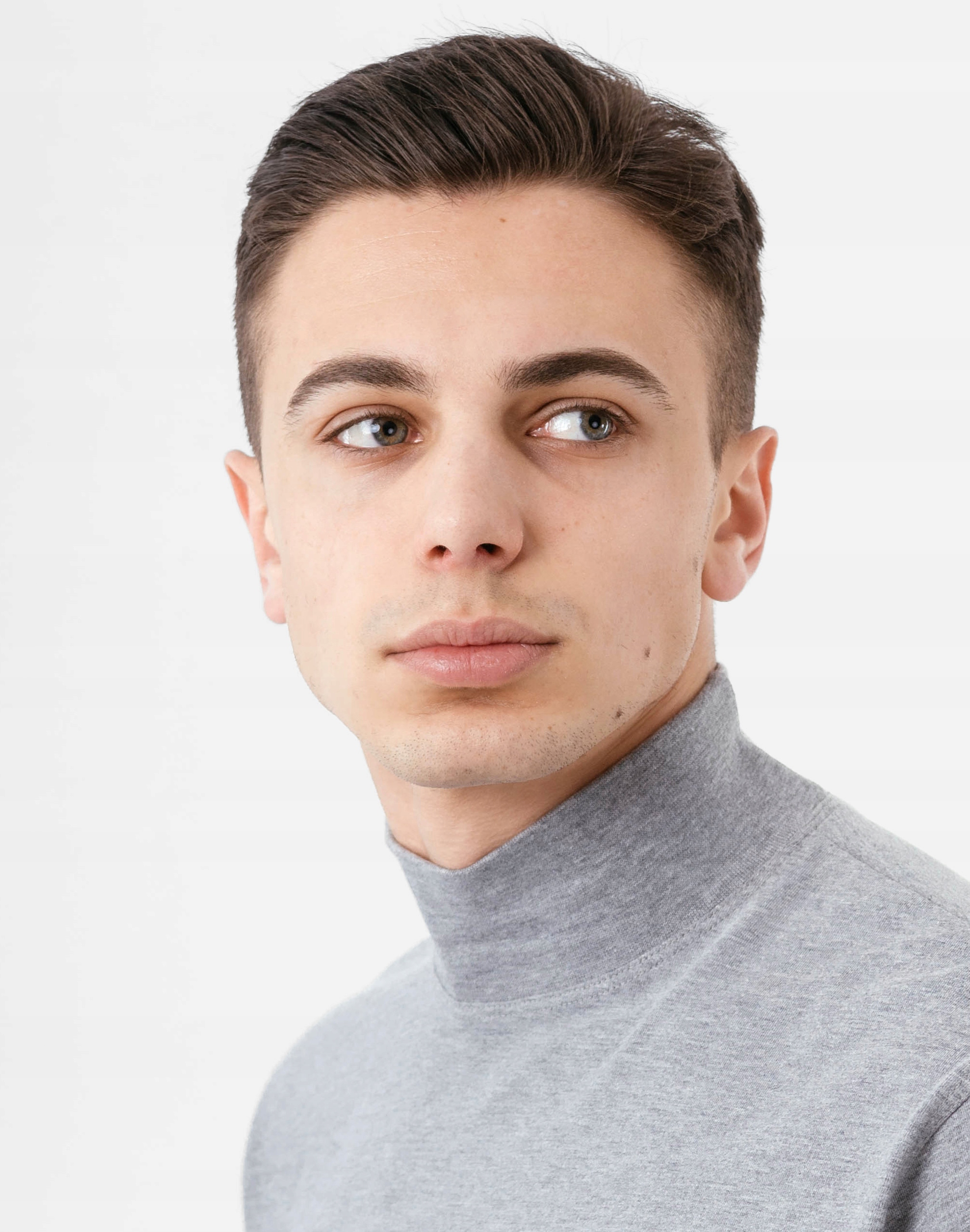 Półgolf męski cienki sweter golf ADAM r L mel/jasn Rodzaj bez kaptura wkładane przez głowę