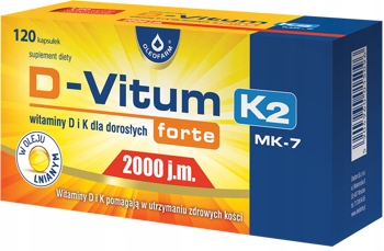 

D-Vitum forte 2000 j.m. K2 MK7, 120 kapsułek D3+K2