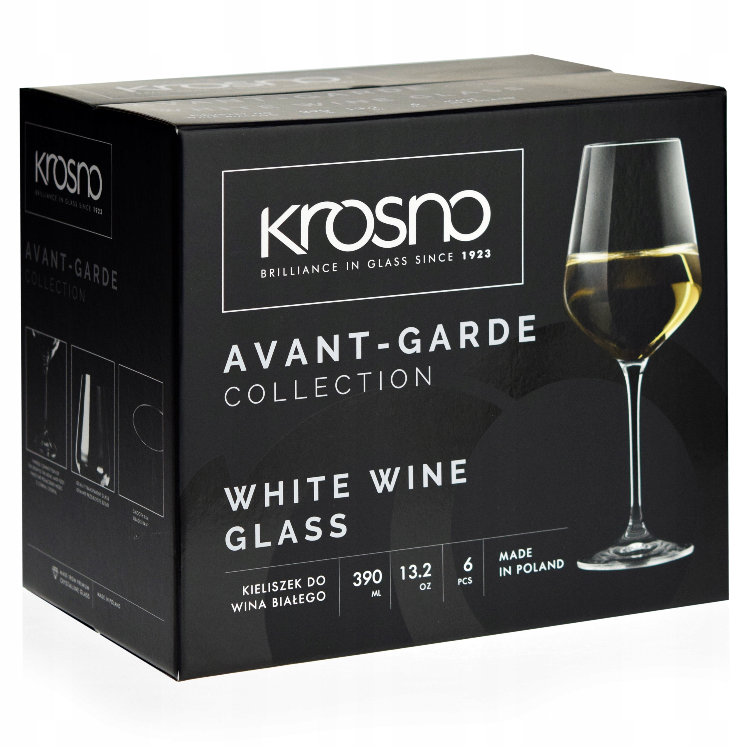 Kieliszki do wina białego KROSNO Avant-Garde 390ml Kod producenta DUŻE Stylowe ELEGANCKIE