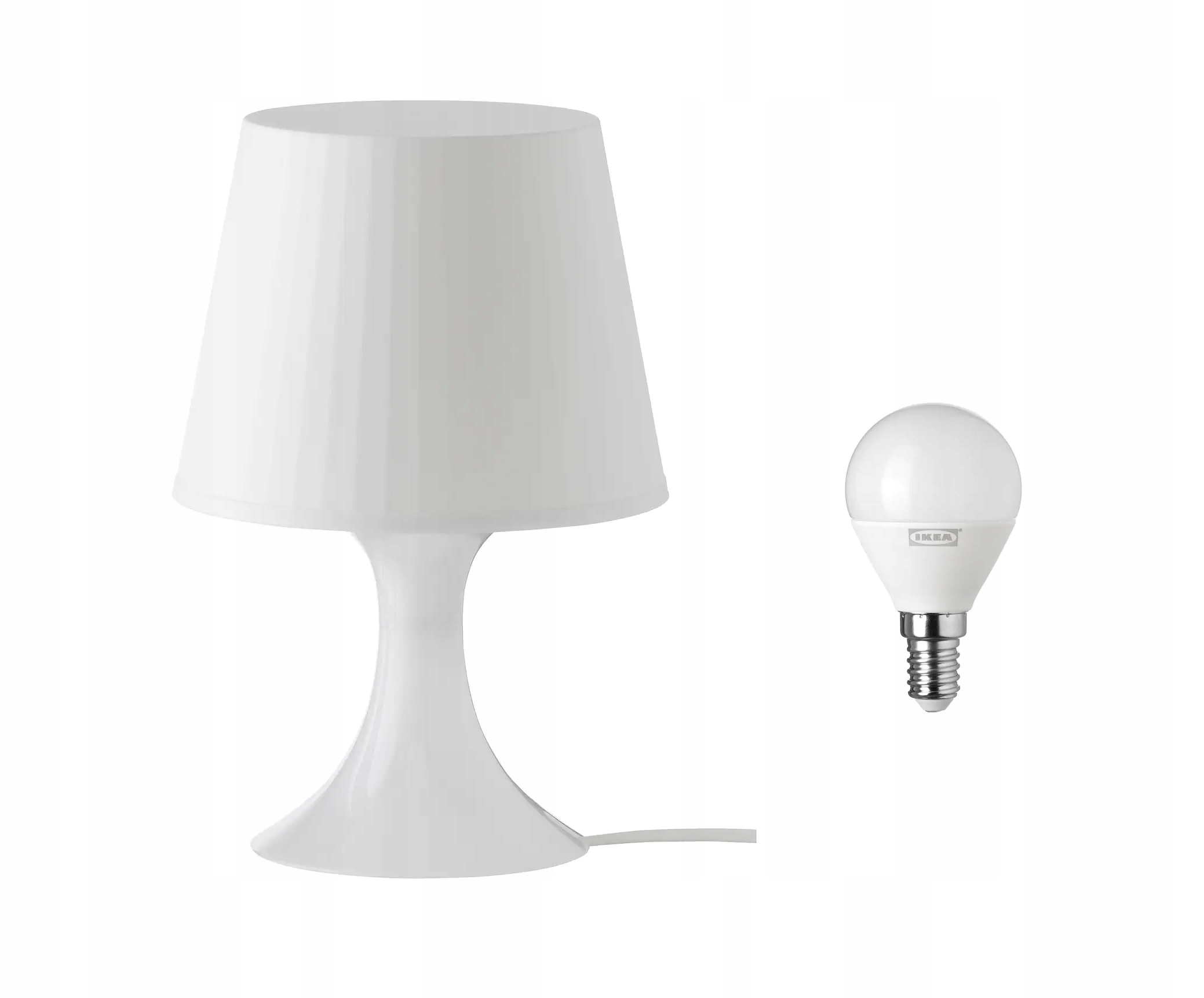 

Ikea Lampan Biały Lampa stołowa + żarówka 200 lum