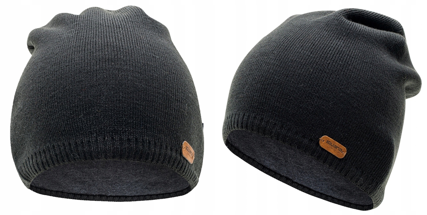 

Iguana Winisk Męska Czapka Zimowa Beanie - black