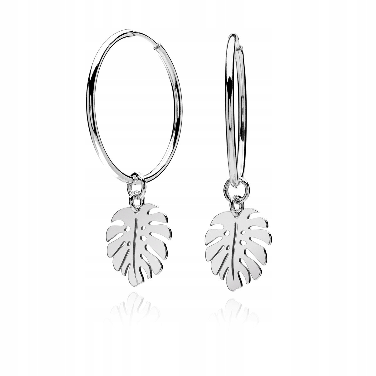 

Kolczyki kółka monstery srebrne