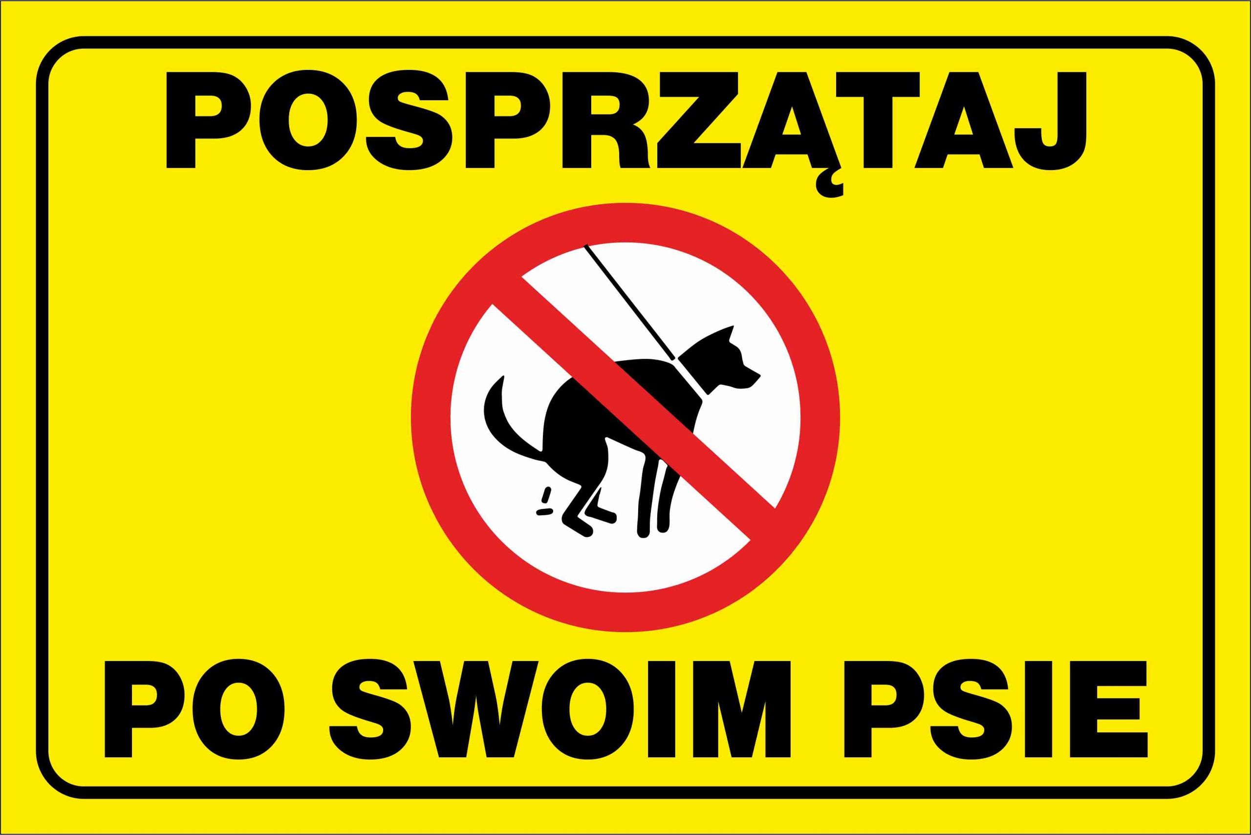 Tabliczka POSPRZĄTAJ PO SWOIM PSIE Kod producenta dog30x20pcv