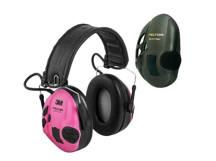 Aktywny ochronnik słuchu 3M Peltor SportTac różowy zielony