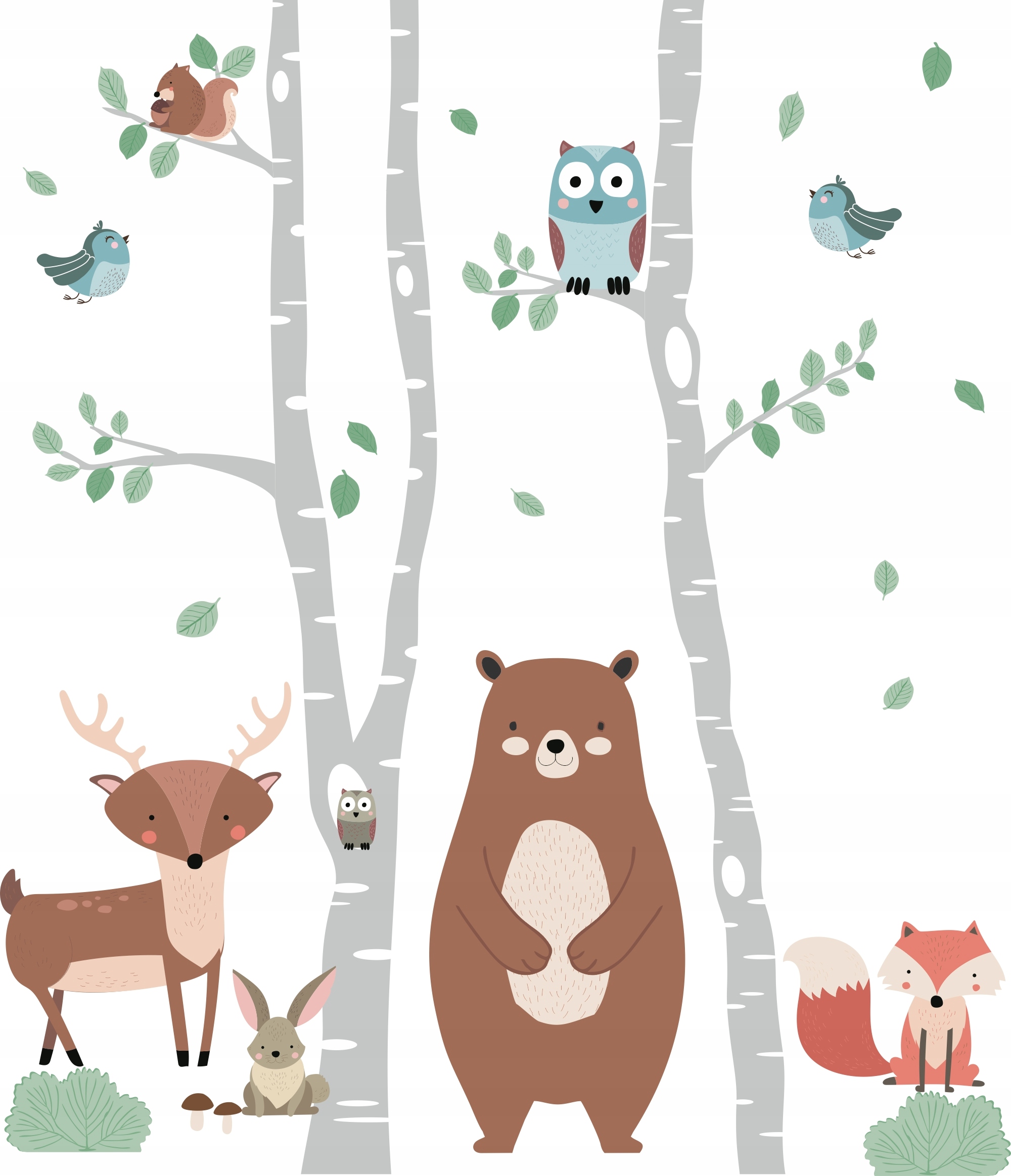 

Naklejki ścienne dla dzieci Brzozy D303 200x170cm