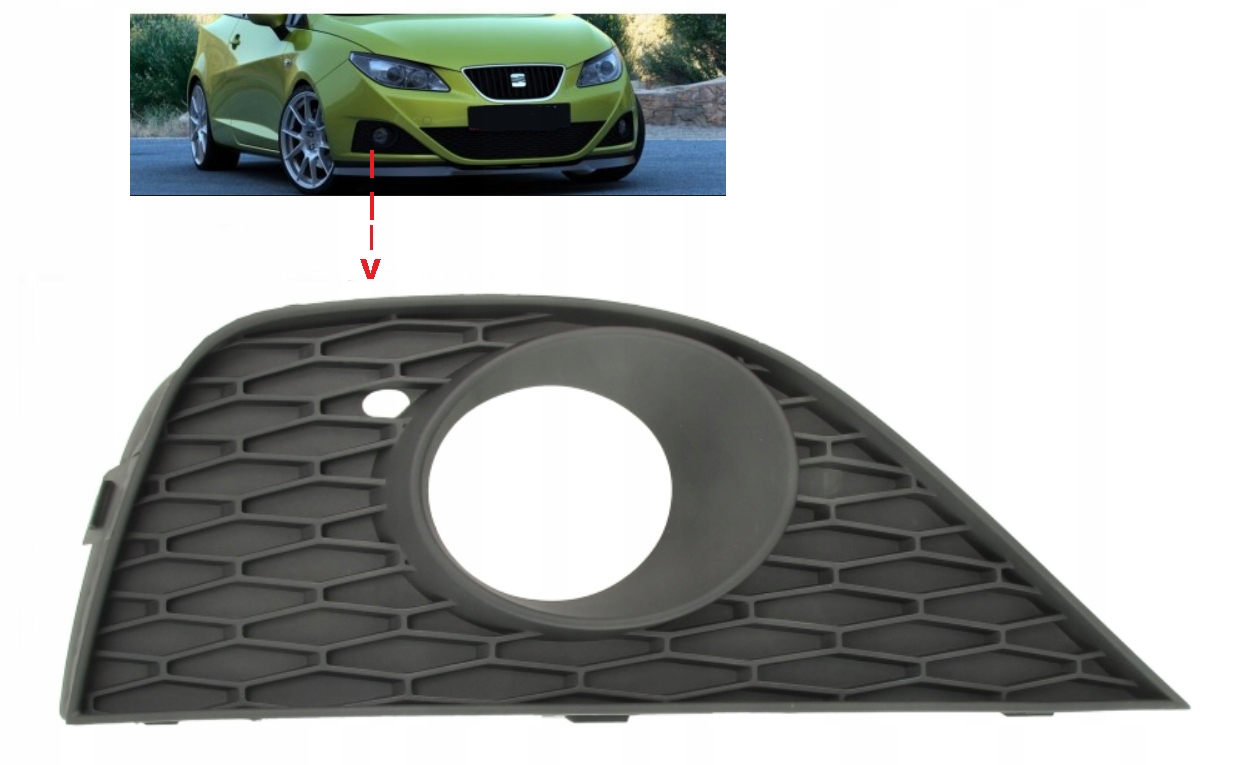 решетка бампер правая seat Ibiza IV 08-12