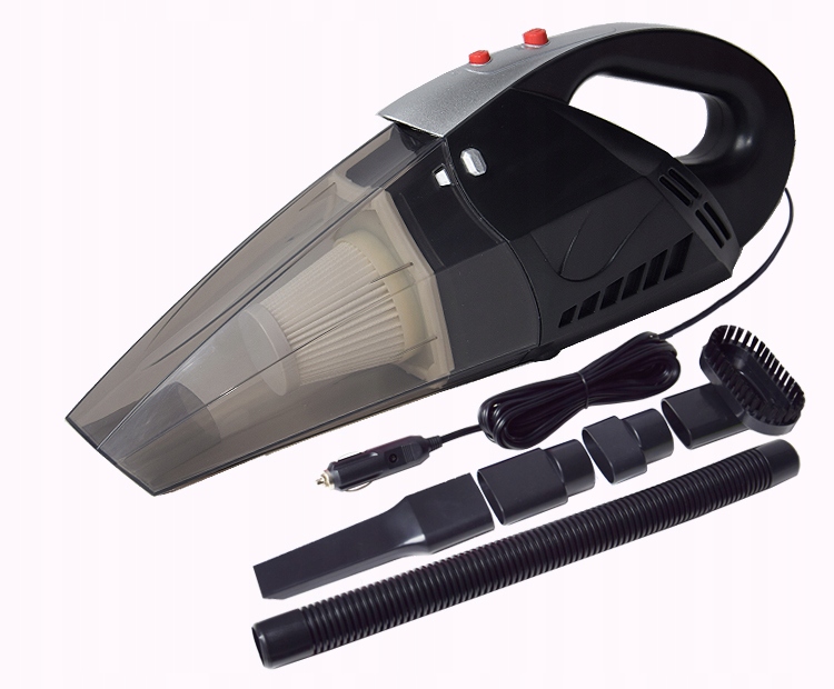 Odkurzacz samochodowy z latarką filtr HEPA 12V 120W + torba i końcówki Waga produktu z opakowaniem jednostkowym 1 kg