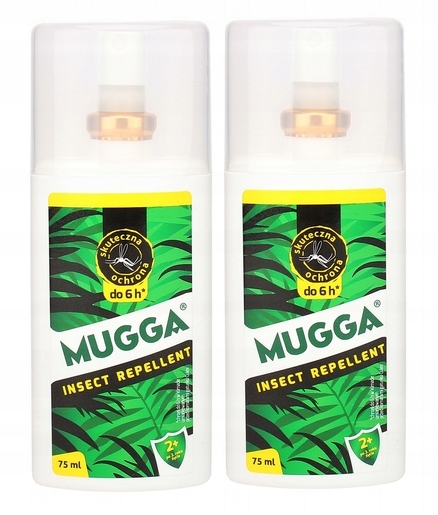 

2X Mugga Deet 9,5% Spray Komary Kleszcze Moskity