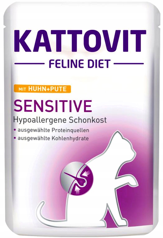Levně 10 x Kattovit Sensitive kuře a krůta kapsička 85 g