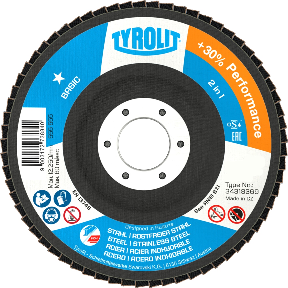 

Lamelka wypukła 125x22,23 GR.60 Tyrolit Basic 2in1