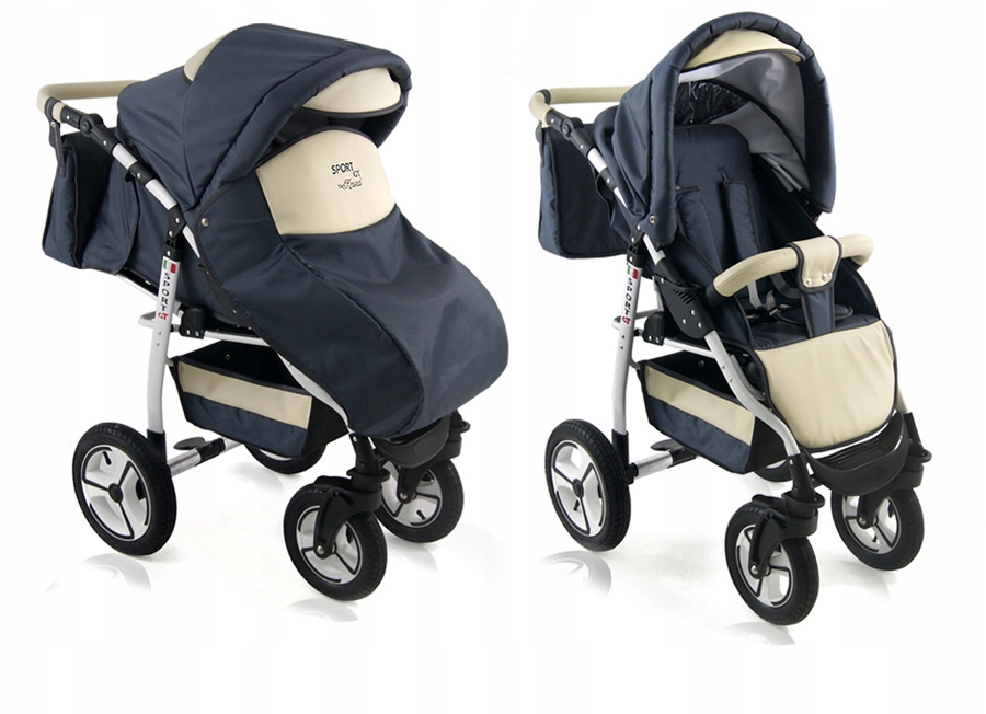 Nowy wózek spacerowy SPORT ,pokrowiec, torebka Kolor Odcienie niebieskiego