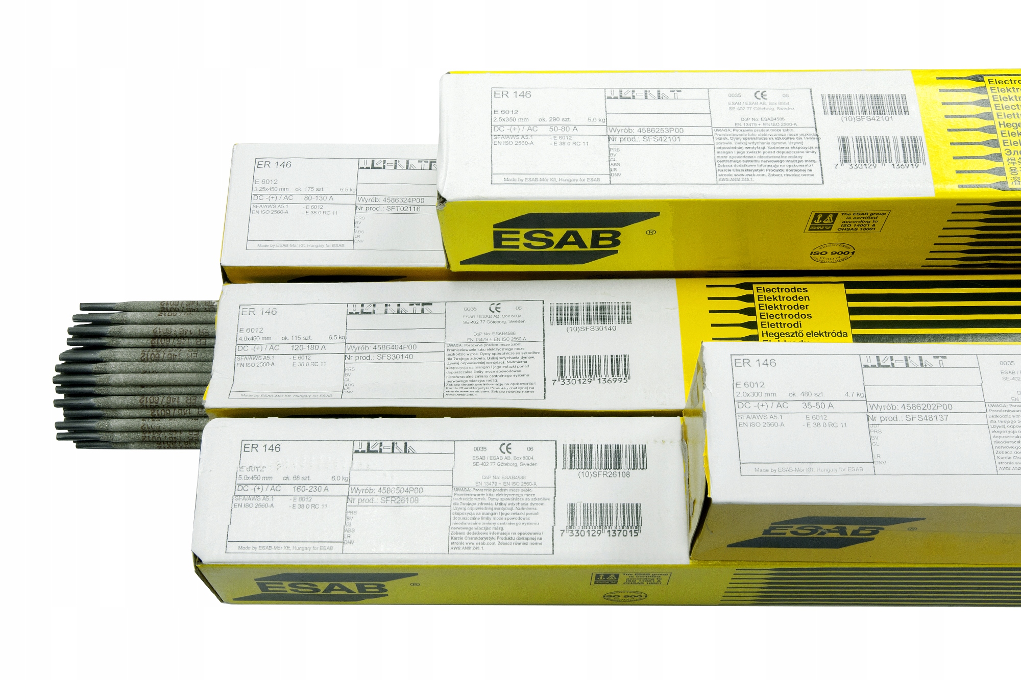 

Elektrody rutylowe Esab Er 146 fi 3,2 x 450 6,5kg
