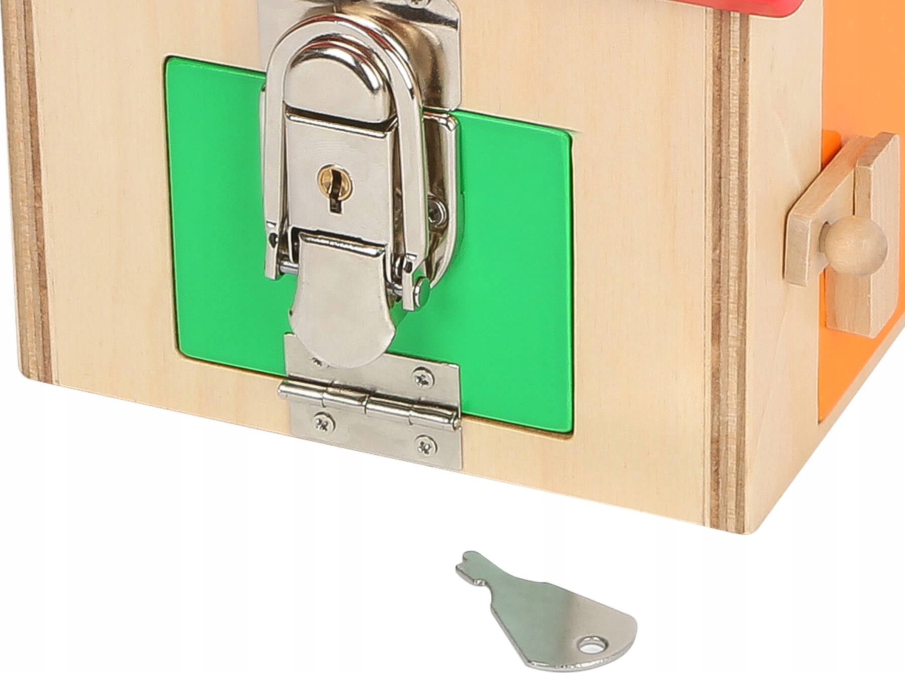 Domek Edukacyjny Zamkami Zamki i Klucze dla Dzieci Materiał drewno metal