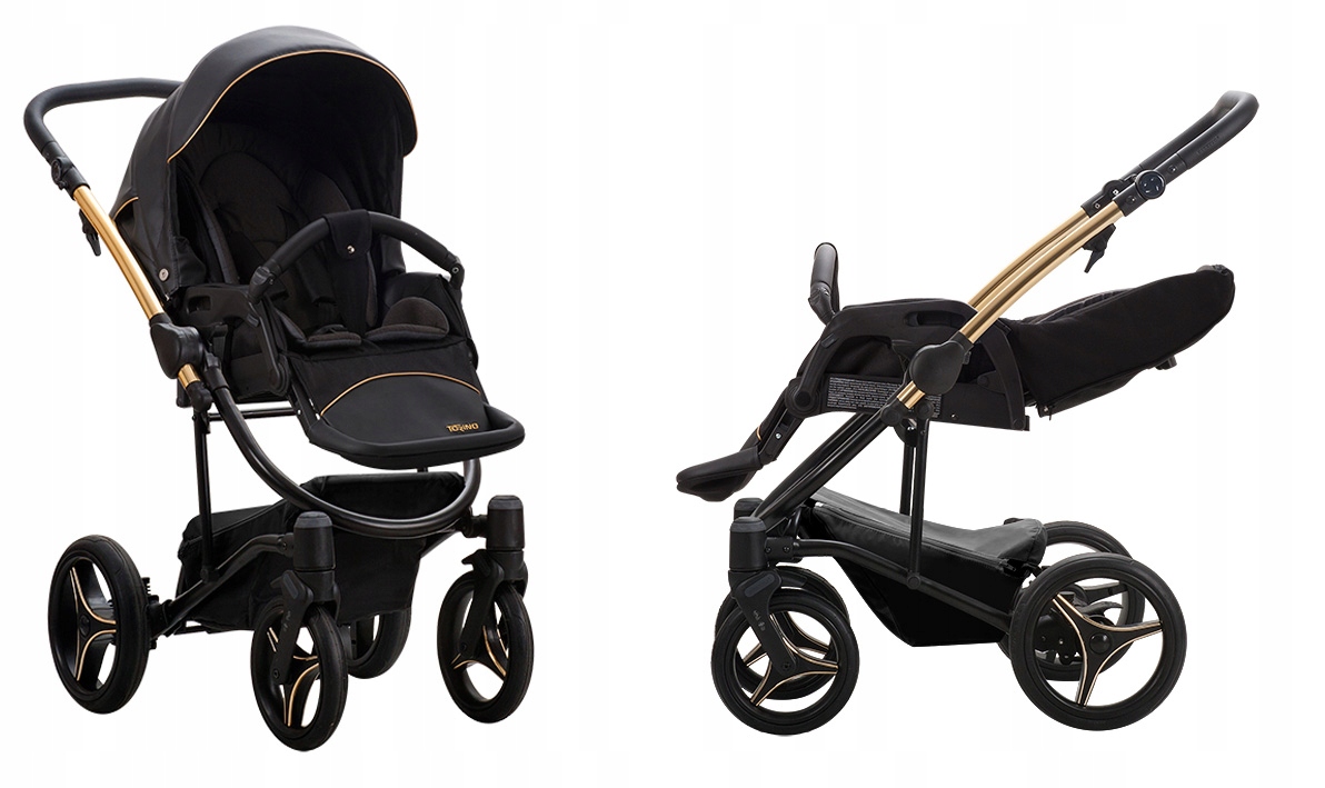 WÓZEK BEBETTO TORINO SI 01 ZŁOTO 3W1 CARLO 0+ Zestaw 3w1
