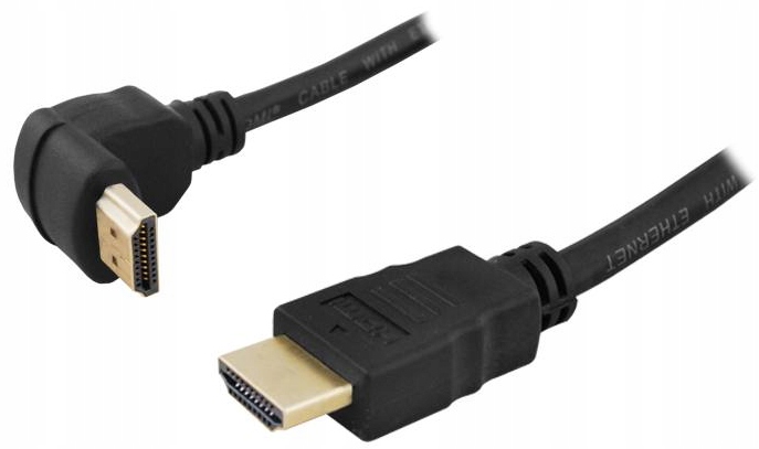 

Kabel przewód Hdmi -hdmi 1,5m 4K Full Hd 3D Kątowy