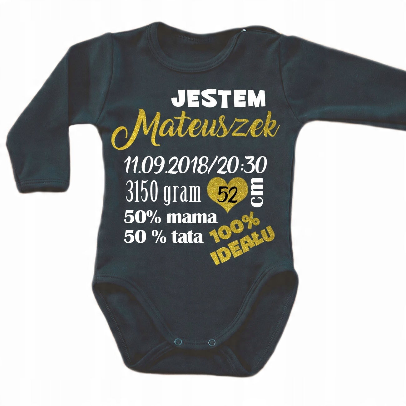 

Body niemowlęce z Metryczką, imieniem, datą Zł-cz