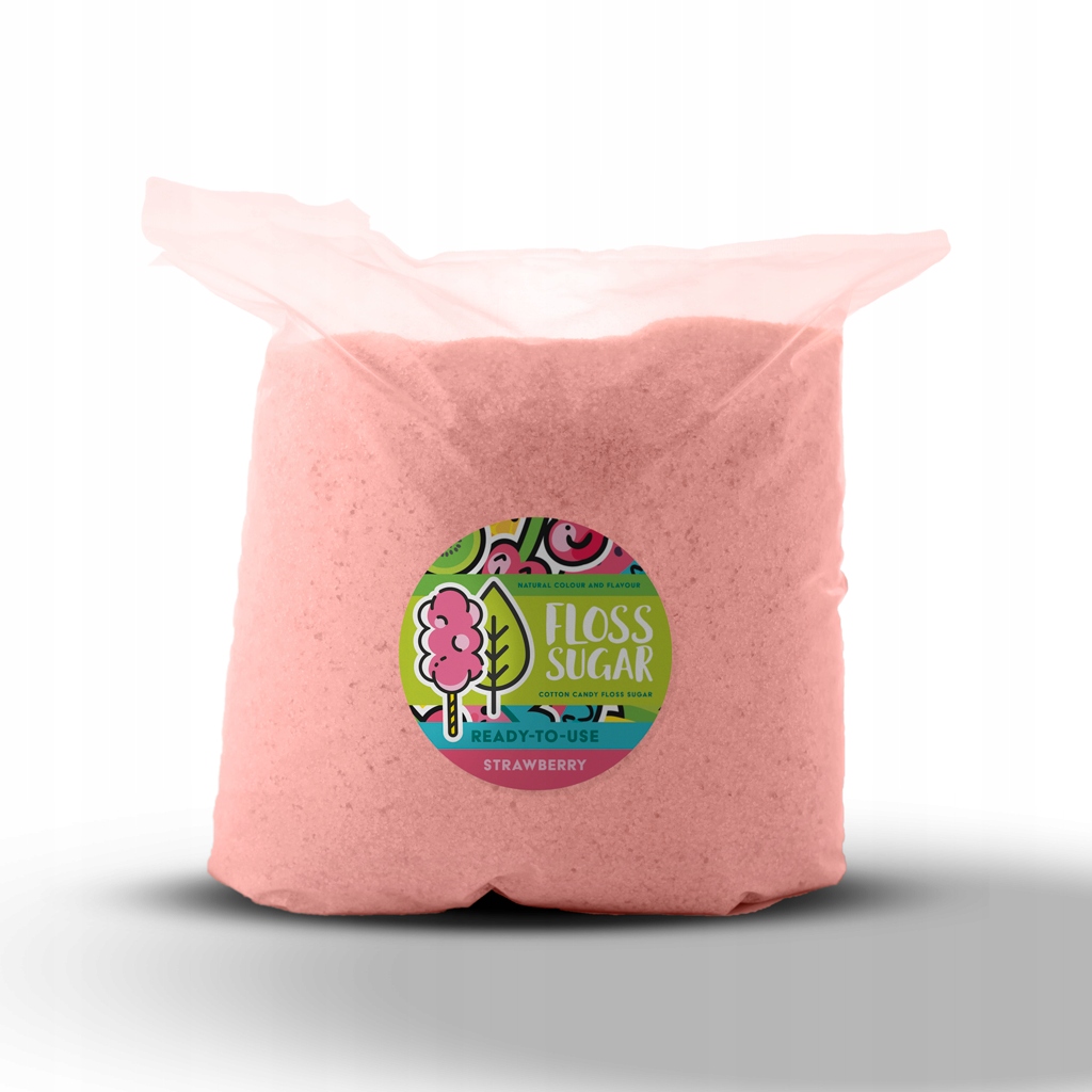 Levně Přírodní Cukr na cukrovou vatu Jahoda 5KG