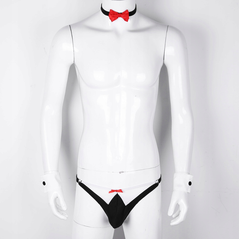 B85 Strój kelnera KAWALERSKI STRIPTIZ prezent - M Rozmiar M