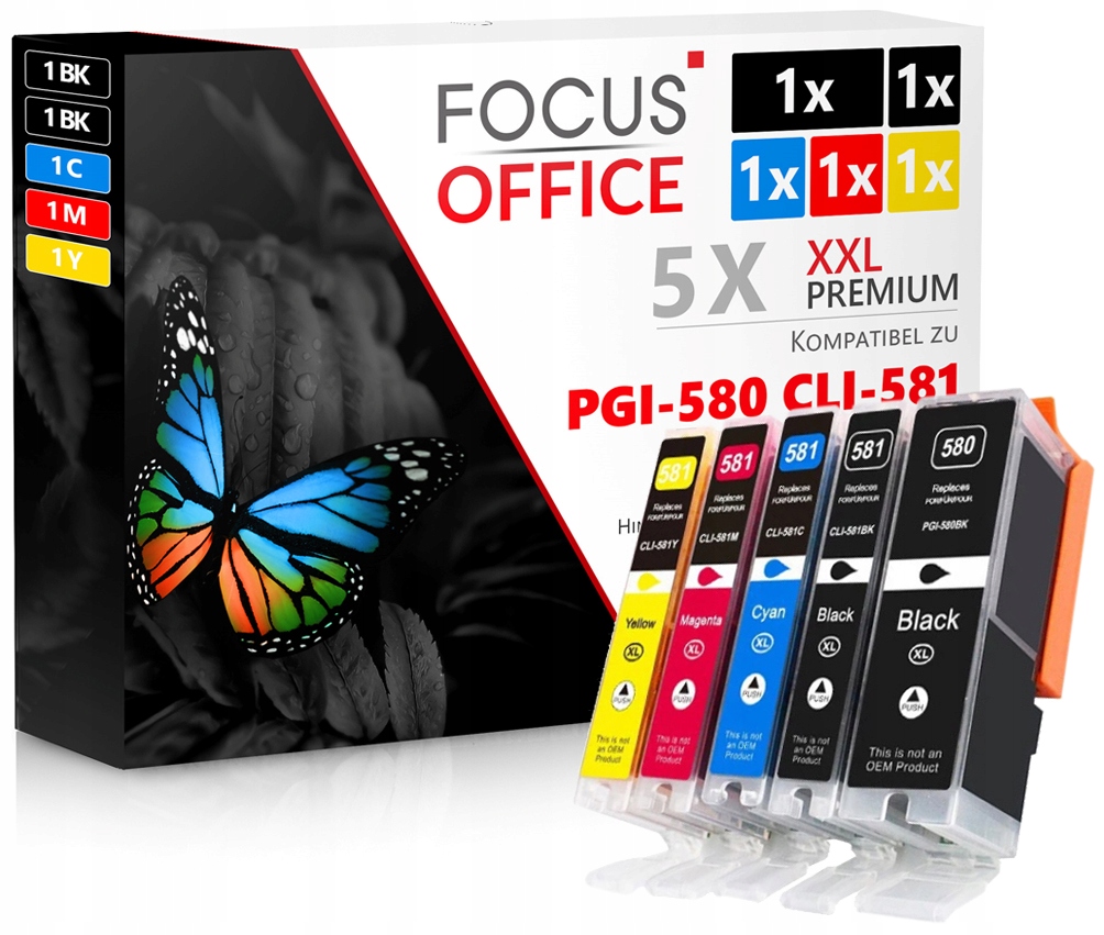 

5x Nowe Tusze XL Do Drukarki Canon Pixma TS705