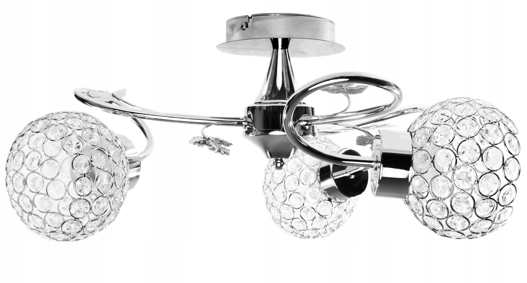 LAMPA,PLAFON,SUFITOWA, KRYSZTAŁKI,KRYSZTAŁKI-3LIŚĆ