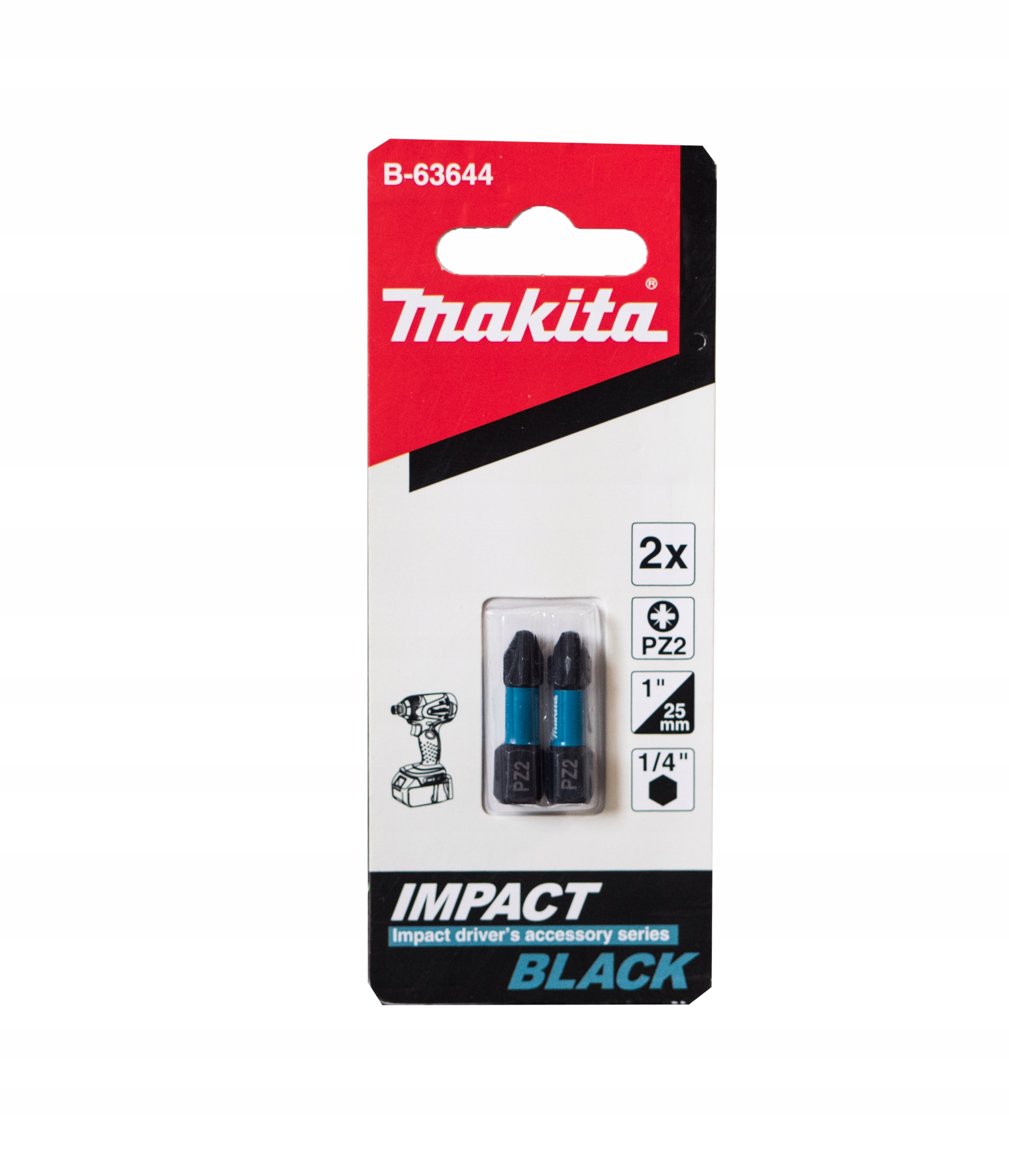 

Makita B-63644 Końcówki Wkrętakowe Impact PZ2/25mm