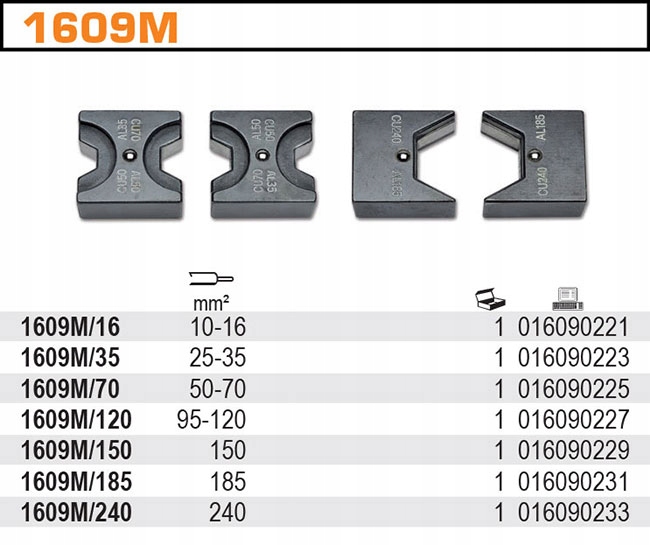 ЧЕЛЮСТИ ДЛЯ ПЛОСКОГУБЦЕВ 1609C 240MM2 BETA 1609M/240