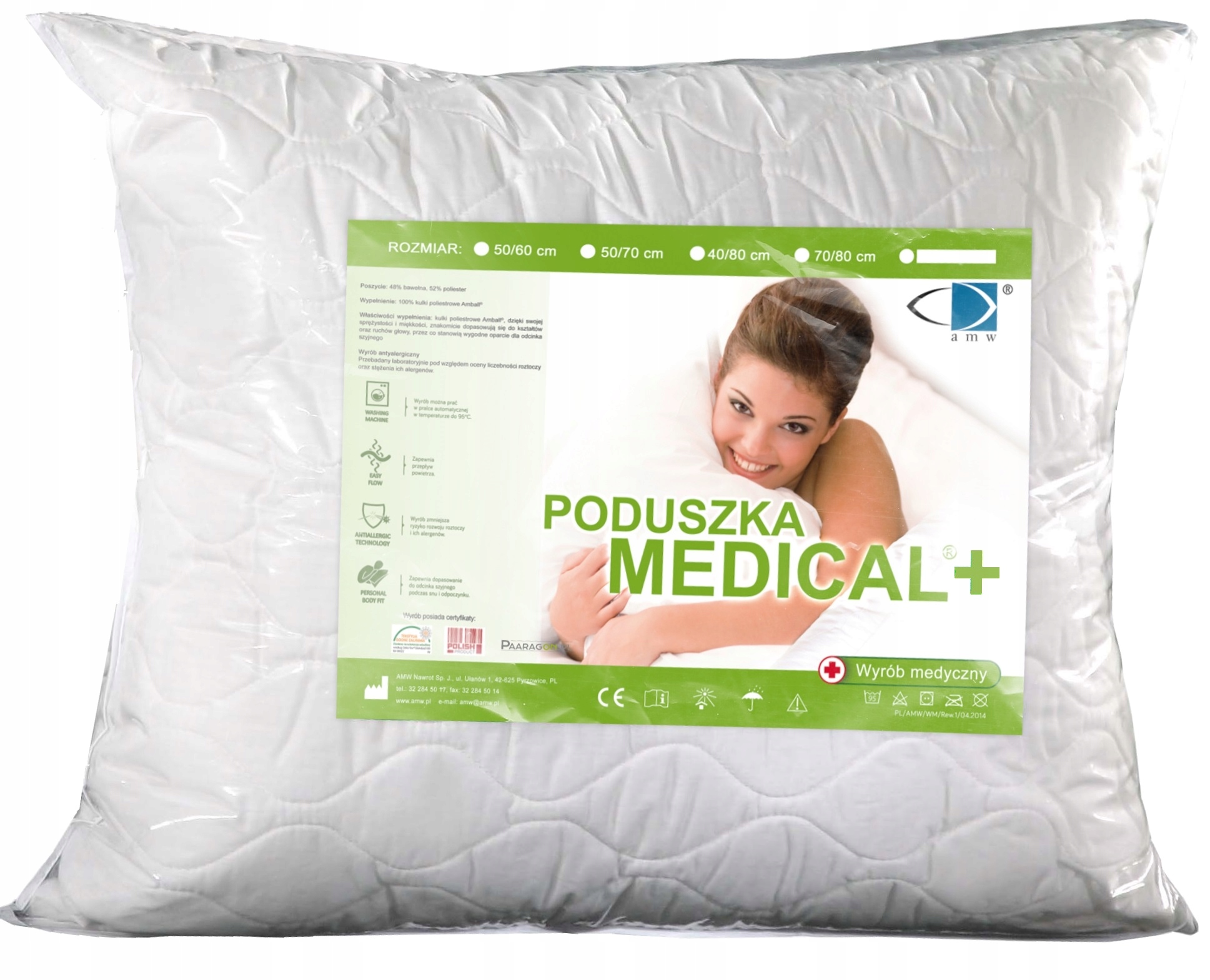 

Poduszka Antyalergiczna Medical+ 70x80 Zamek Amw