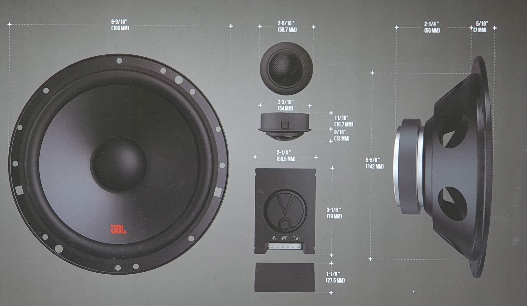 

Jbl STAGE2 604C Głośniki Samochodowe 165mm 45-270W