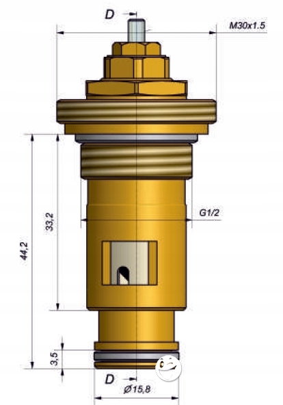 Wkładka zaworowa Schlosser 603000007 wymiary