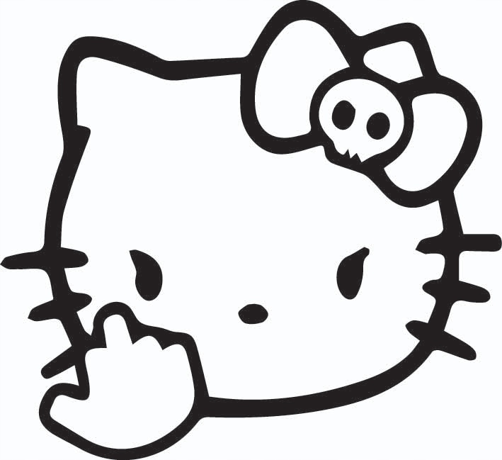 

Naklejka na auto samochód Hello Kitty F*ck You